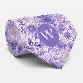 Lavendel-Blumen-Monogramm Krawatte (Gerollt)