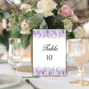 Lavendel Blumen Purpur Hochzeit Tischnummer Karten