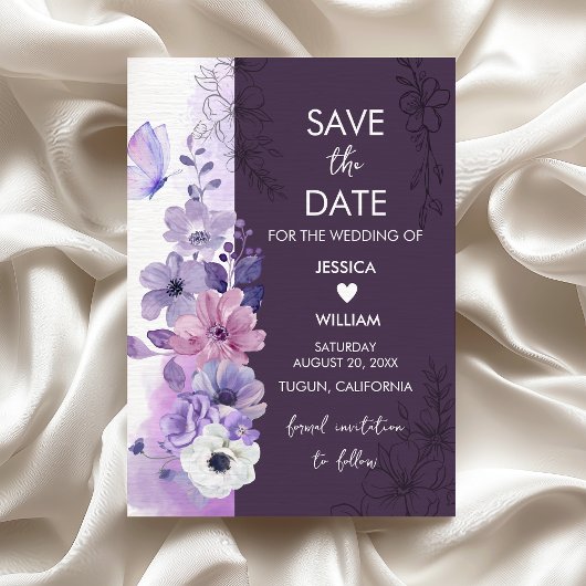 Lavendel Blumen Save-the-Date-Karte Save The Date