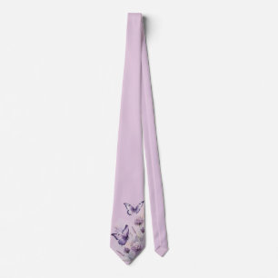 Lavendel-Blumen- & Schmetterlingskrawatte Krawatte