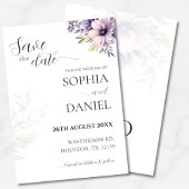 Lavendel-Blumen-Script Save-the-Date-Karte, Elegan Einladung
