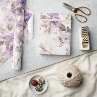 Lavendel-Blumen-Verpackungspapier | Elegantes Lila Geschenkpapier