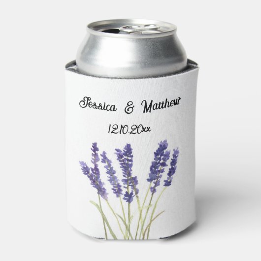 Lavendel Blumen Wasserfarbe Natur Einzigartige Hoc Dosenkühler (Kanne Vorderseite)