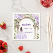 Lavendel Blumenbogen Kleid Sweet 16 Serviette (Beispiel)