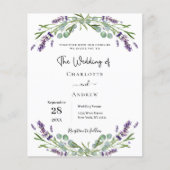 Lavendel Blumengarten Budget Einladung zur Hochzei (Vorderseite)