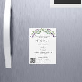 Lavendel Blumengrün QR Details UAWG Hochzeit Magneteinladung