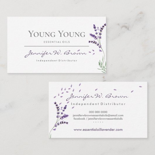 Lavendel-Blumenhändler Visitenkarte (Vorne/Hinten)