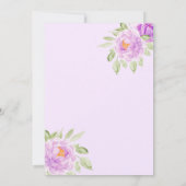 Lavendel Blumenkleid Butterfly Gold Quinceanera Einladung (Rückseite)