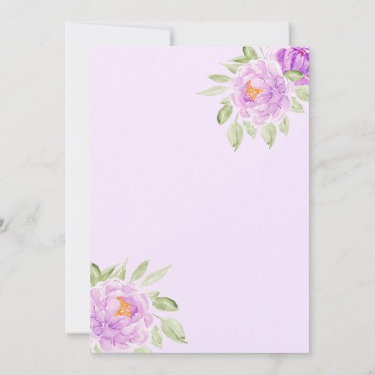 Lavendel Blumenkleid Butterfly Gold Quinceanera Einladung (Rückseite)