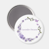 Lavendel-Blumenkranz Botanisches Design Magnet (Vorderseite/Rückseite)