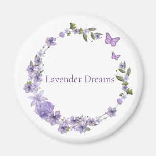 Lavendel-Blumenkranz Botanisches Design Magnet
