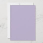 Lavendel-Blumenrand-Hochzeit Einladung (Rückseite)
