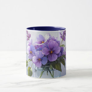 Lavendel-Blumenstrauß-Blumen-Kaffee Tasse