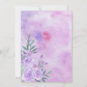 Lavendel Blumensüß 16 Geburtstagsfeier Einladung (Rückseite)