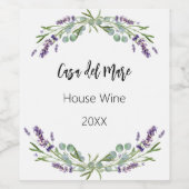 Lavendel Blumenwein Weinetikett (Einzelnes Label)