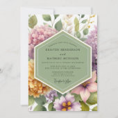 Lavendel-Blumenwiese-Hochzeit Einladung (Vorderseite)