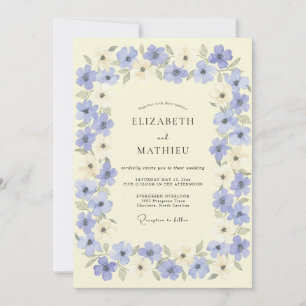 Lavendel-Blumenwiese-Hochzeit Einladung