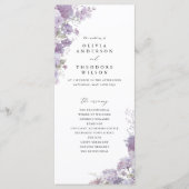 Lavendel Blumige Elegante Hochzeitszeremonie-Progr Programm (Vorderseite)