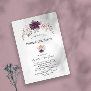 Lavendel Blush Brautparty Tee Party Einladung