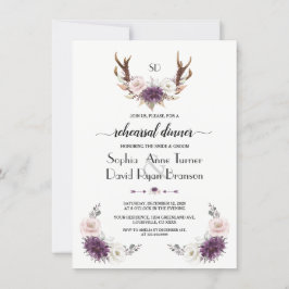 Lavendel Blush Floral Antlers Probe Abendessen Einladung
