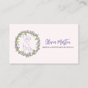 Lavendel & Blush Moderne Geburt & Postpartum Doula Visitenkarte