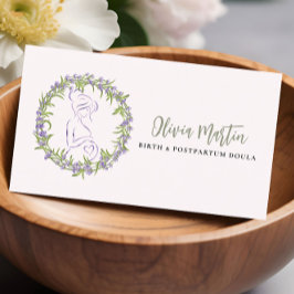 Lavendel & Blush Moderne Geburt & Postpartum Doula Visitenkarte