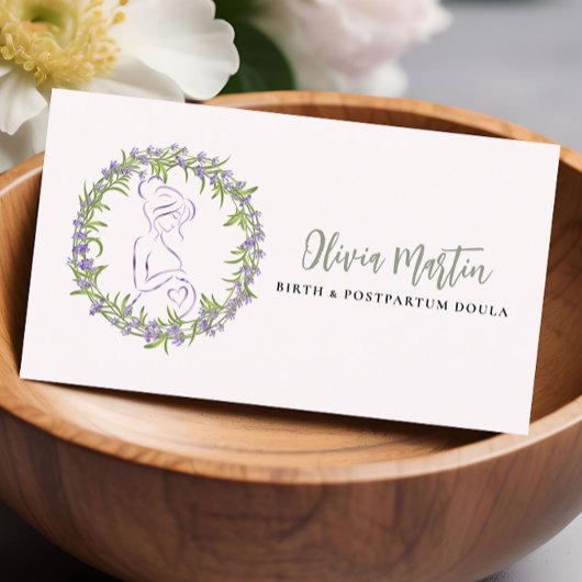 Lavendel & Blush Moderne Geburt & Postpartum Doula Visitenkarte