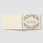 Lavendel-Blüten Eukalyptusbeige Sandhochzeit Gästebuch (Voll)