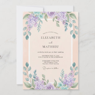 Lavendel-Blüten-Hochzeit im Frühling Einladung