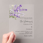 Lavendel-Blüten Violett Hochzeit Acryleinladungen (Insitu (Handheld))