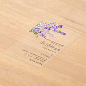 Lavendel-Blüten Violett Hochzeit Acryleinladungen (Ablage )