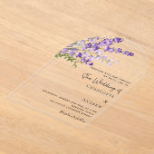 Lavendel-Blüten Violett-Hochzeit Acryleinladungen (Ablage )