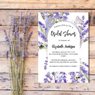 Lavendel-Blüten violettes Brautparty Einladung