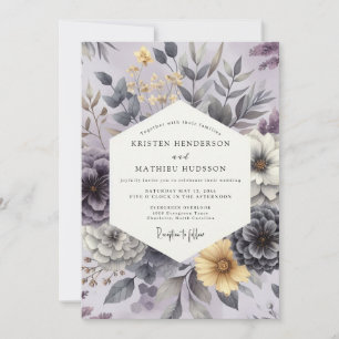 Lavendel-Blüten-Zauber-Hochzeit Einladung