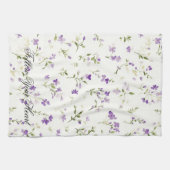 Lavendel-Blütenherz Geschirrtuch (Horizontal)