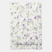 Lavendel-Blütenherz Geschirrtuch (Vertikal)