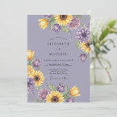 Lavendel-Blütenhochzeit Einladung (Stehend Vorderseite)