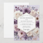 Lavendel-Blütenhochzeit Einladung (Vorne/Hinten)