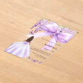 Lavendel Bogen Blumenkleid Sweet 16 clear Acryleinladungen (Ablage )