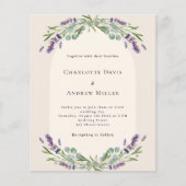 Lavendel Bogen Foto Beige Budget Hochzeit (Vorderseite)