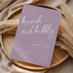 Lavendel Boho Brunch und Sprudelndes Brautbad Einladung