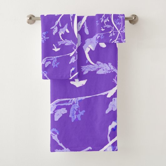 Lavendel Boho Chic Blätter Badhandtuch Set (Insitu)