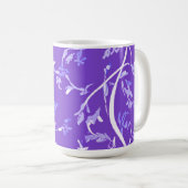 Lavendel Boho Chic Blätter Kaffeetasse (VorderseiteRechts)
