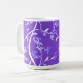 Lavendel Boho Chic Blätter Kaffeetasse (Vorderseite Links)