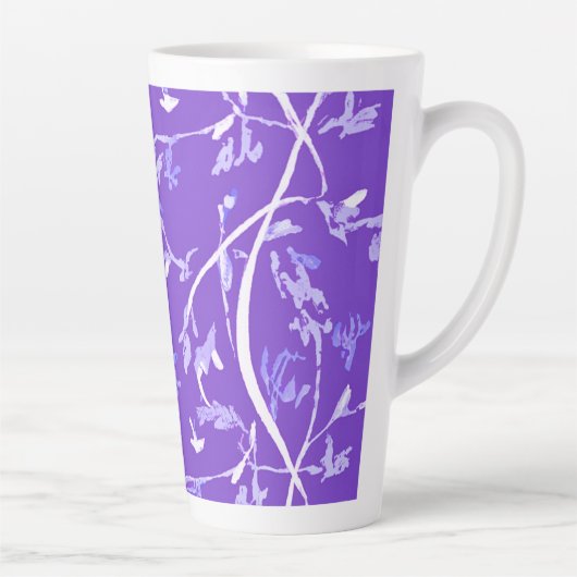 Lavendel Boho Chic Blätter Milchtasse (Rechts)