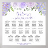 Lavendel Boho Rose 17 Tabelle Hochzeitstabelle Poster (Vorne)