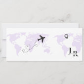 Lavendel Bordkarte Ticket Hochzeit  Save The Date (Rückseite)