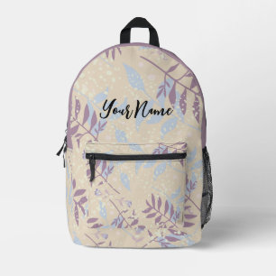 Lavendel Botanical Elegante Pastell-Blumen Bedruckter Rucksack