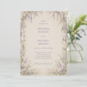 Lavendel Botanical Vintage Einladung (Stehend Vorderseite)
