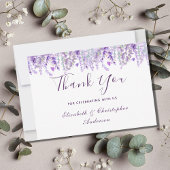 Lavendel Botanical Watercolor Wedding Dankeskarte